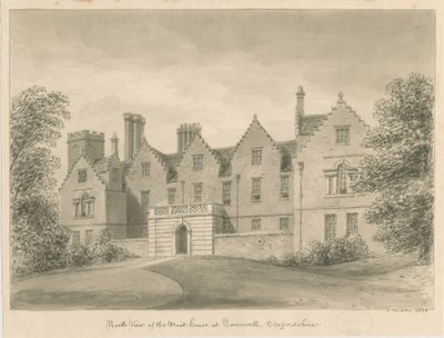 Tamworth - The Moat House: sepia tegning af John Buckler