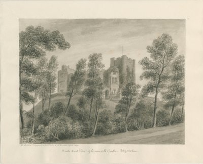 Tamworth Castle: sepia-tegning, april 1849 (tegning) af John Buckler