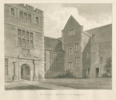 Tamworth Castle: sepia-tegning, april 1849 af John Buckler