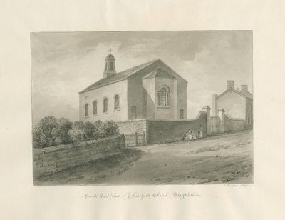 Thursfield Chapel: sepia vask tegning af John Buckler
