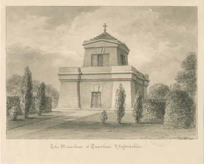 Trentham - Mausoleet: sepia tegning af John Buckler