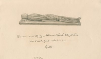 Uttoxeter Kirke - Billede: sepia vask tegning af John Buckler