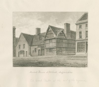 Walsall Town - Ancient House: sepia tegning af John Buckler