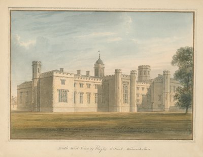 Warwickshire - Rugby School, 1815 af John Buckler