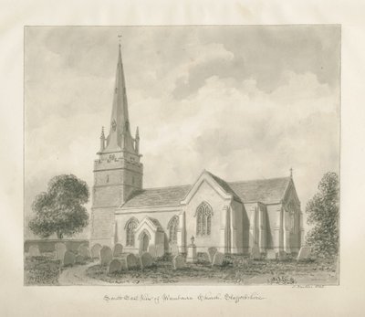 Wombourne Church: sepia drawing, 1845dani af John Buckler