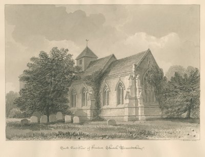 Worcestershire - Hadsor Church: sepia-tegning, 1833 af John Buckler