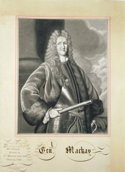 Portræt af Hugh Mackay, 1600-tallet (pensel og vask på papir) af John Bullfinch