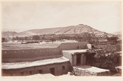 Bemaru village and defenses from native base hospital, 1879dani af John Burke