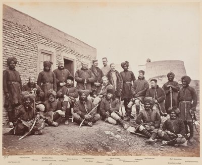 Britiske og indfødte officerer, 3. sikher, 1879 af John Burke