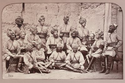 Britiske og indfødte officerer, 3. regiment af bengalsk kavaleri af John Burke