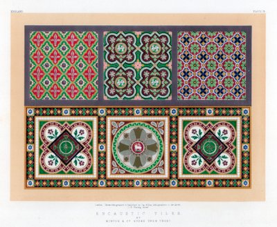 Enkaustiske fliser, 1800-tallet. af John Burley Waring