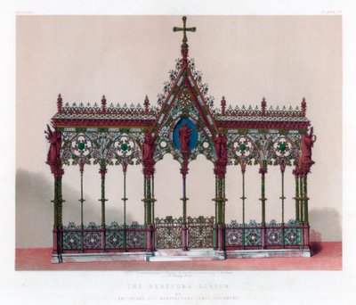 The Hereford Screen, 1800-tallet. af John Burley Waring