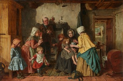 The Poor Helping the Poor (olie på lærred) af John Burr