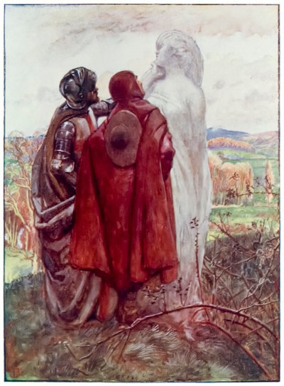 Masser af kone fra The Pilgrims Progress From This World, To That What Is To Come af John Bunyan (1628-1688) Illustration af Byam Shaw (1872-1919), Christian og Hopeful finder en statue af salt ved siden af af John Byam Liston Shaw