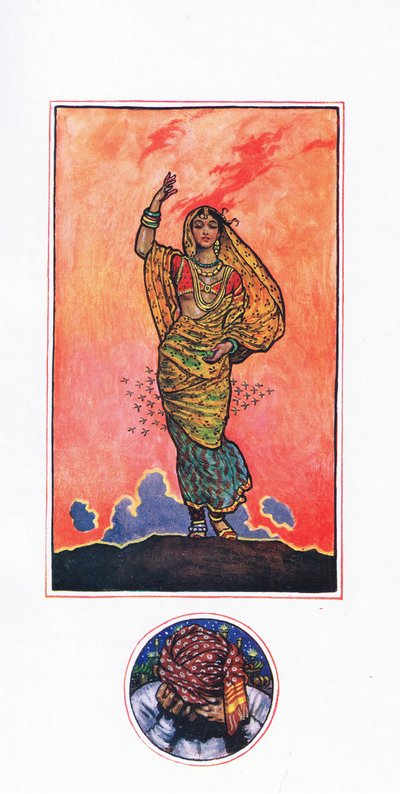 Reminiscens af Muhammad Akram, illustration fra The Garden of Kama (og andre tekster fra Indien), 1920 af John Byam Liston Shaw