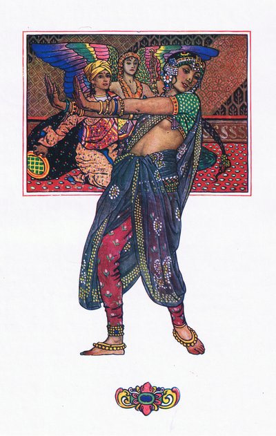 The Temple Dancing Girl, illustration fra The Garden of Kama (og andre tekster fra Indien), 1920 af John Byam Liston Shaw