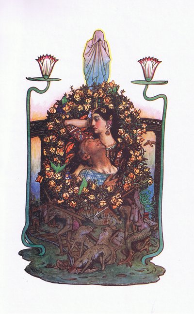 Haven ved broen, illustration fra The Garden of Kama (og andre tekster fra Indien), 1920 af John Byam Liston Shaw