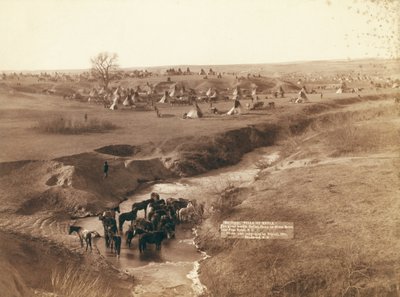 Den store fjendtlige indianerlejr ved floden Brule nær Pine Ridge af John C. H. Grabill