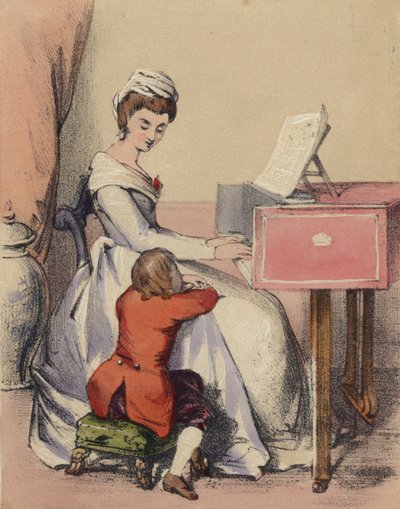 Marie Antoinette synger for Dauphin, søn af kong Louis XVI af John Callcott Horsley