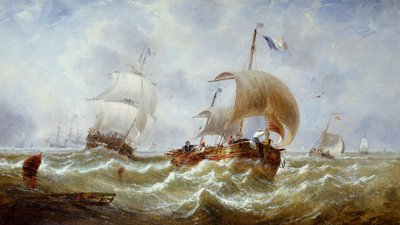 A Fresh Breeze, ca. 1867 (olie på lærred) af John Callow