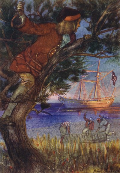 Illustration til Treasure Island af John Cameron