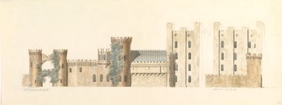 North Aspects of Lea Castle og West Aspect of Wolverley, Cookley, Worcestershire, ca. 1816. af John Carter.