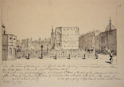 Udsigt over resterne af Old Newgate Prison af John Carter