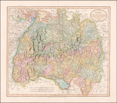 Kort over Schwaben fra 1799 af John Cary af John Cary