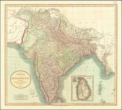 1806-kort over Indien af John Cary af John Cary