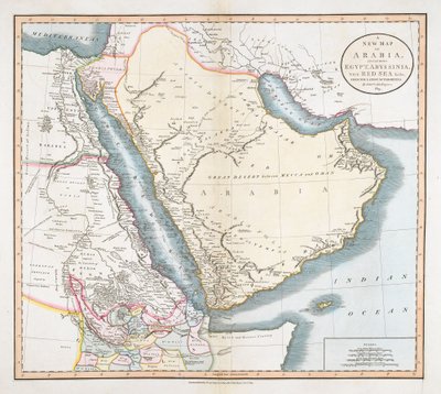 Et nyt kort over Arabien, inklusive Egypten, Abessinien, Det Røde Hav osv. osv. fra de seneste autoriteter. af John Cary