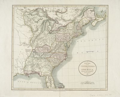 Et nyt kort over Amerikas Forenede Stater, fra de seneste myndigheder, 1806 af John Cary