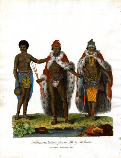 Hottentotter tegnet ud fra livet af M. Vaillant af John Chapman