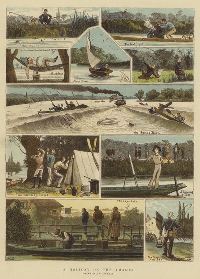 En ferie ved Themsen (chromolitho) af John Charles (after) Dollman