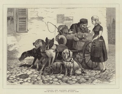 Kæder og slaveri, Antwerpen (gravering) af John Charles (after) Dollman