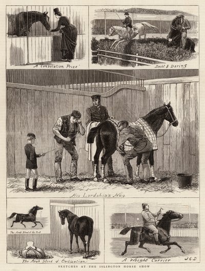 Skitser ved Islington Horse Show af John Charles Dollman