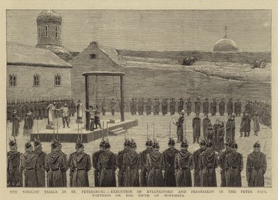 Nihilistprocesserne i Skt. Petersborg, henrettelse af Kviatkovsky og Presniakov i Peter Paul-fæstningen den 5. november 1880 af John Charles Dollman