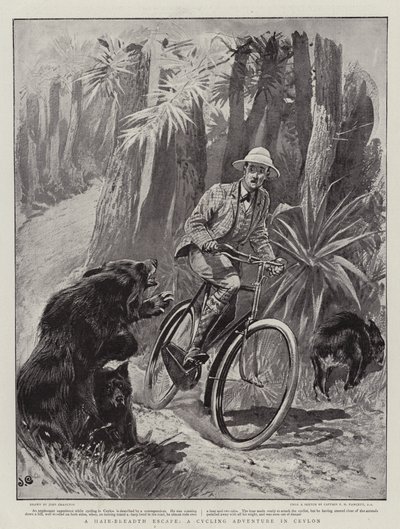 En hårbreddeflugt, et cykeleventyr på Ceylon af John Charlton