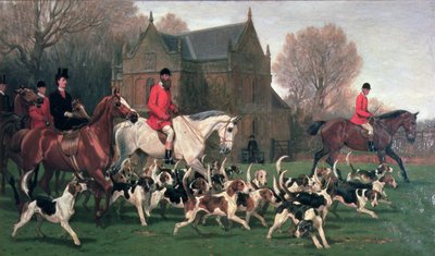 Grevinde Spencer på jægeren Goldfinch og John Poyntz, 5. jarl Spencer på Misrule, med Pytchley-jagten af John Charlton