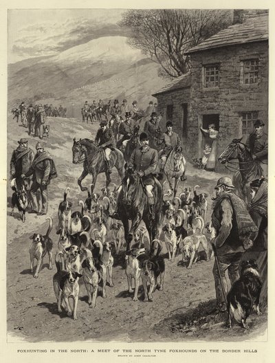 Rævejagt i nord, et møde mellem North Tyne Foxhounds på Border Hills af John Charlton