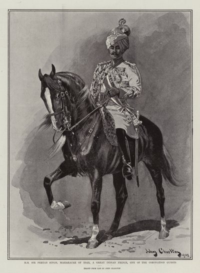H H Sir Pertab Singh, Maharaja af Idar, en stor indisk prins, en af kroningsgæsterne af John Charlton