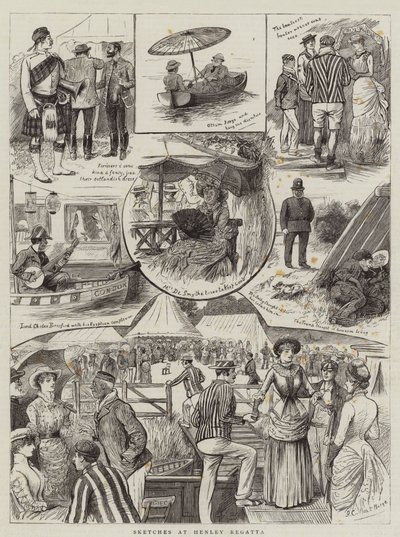 Skitser ved Henley Regatta af John Charlton
