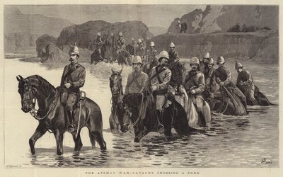 Den afghanske krig, kavaleri krydser et vadested af John Charlton