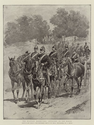De militære manøvrer, artilleri i marts af John Charlton
