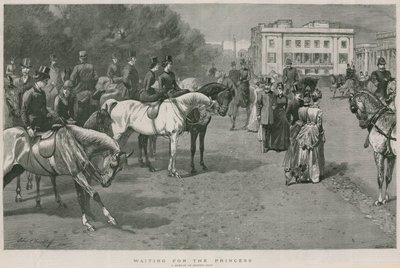 Venter på prinsessen: en skitse i Rotton Row, Hyde Park, London af John Charlton