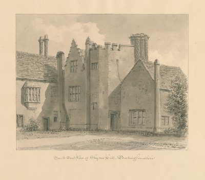 Buckinghamshire - Chenies Hall: sepia drawing, 1824dani af John Chessell Buckler