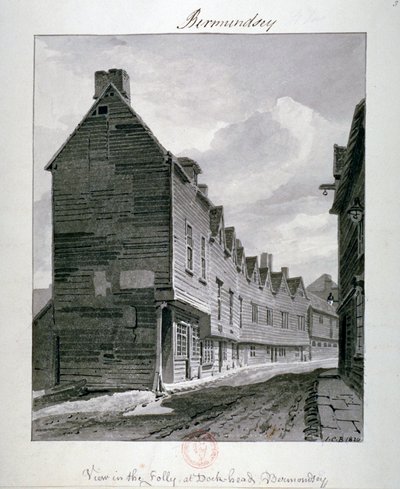 Dockhead Folly, Bermondsey, London, 1820 af John Chessell Buckler