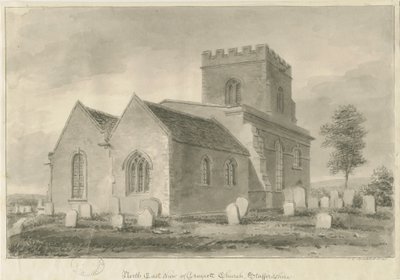 Draycott in the Moors Church: sepia drawing, 1841dani af John Chessell Buckler