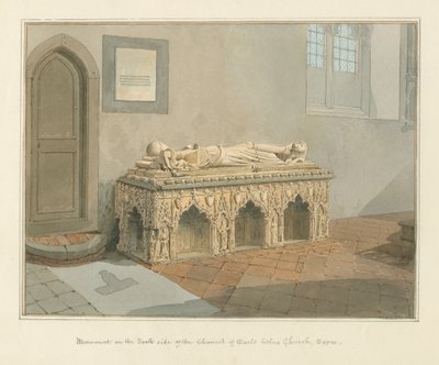 Essex - Earls Colne Church - Monument, 1824 af John Chessell Buckler