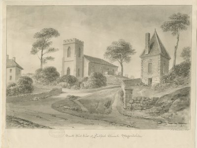 Fulford Church: sepia tegning af John Chessell Buckler