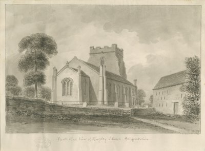Kingsley Church: sepia tegning, 1841 af John Chessell Buckler